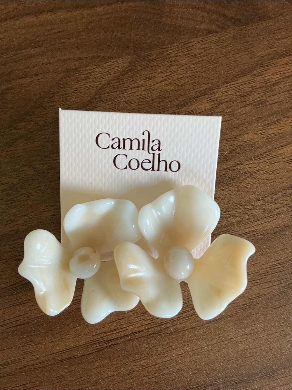 Camila Coelho Cream Floral Earrings